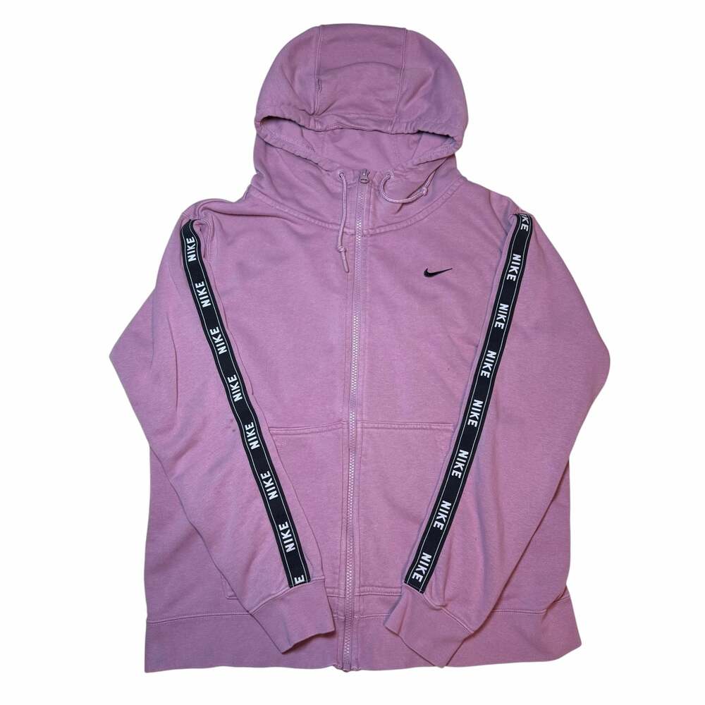 Nike Sportswear Tape Logo Full Zip Hoodie Purple Mauve Size M
